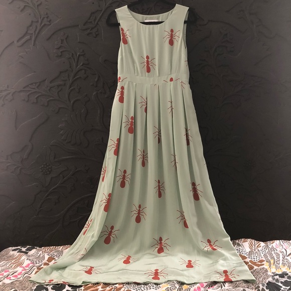 🦄 Anthropologie Fire Ants Maxi Dress, 6 - Picture 3 of 4